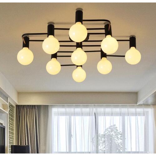 IWHD Modern Led Ceiling Lighting Creative 9 Heads Iron Lamparas De Techo Bar Cafe Plafondlamp Home Lighting Fixtures Avize