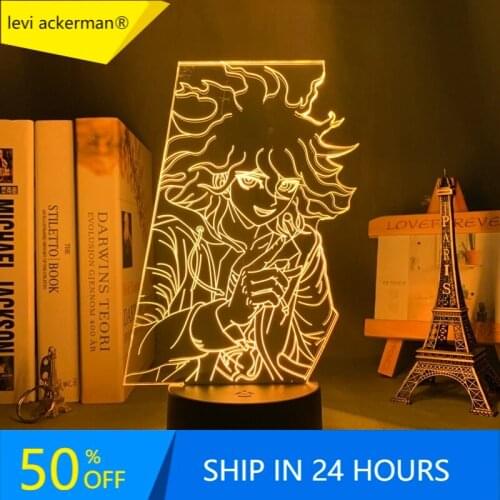 Danganronpa V3 Led Night Light Nagito Komaeda Lamp for Bedroom Decor Kids Gift Danganronpa V3 Acrylic Neon Lamp Nagito Komaeda