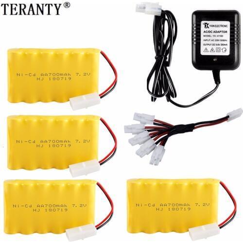 Tamiya ) Ni-CD 7.2v 700mah Battery + USB Charger For Rc toys Car Tank Train Robot Boats Guns AA 7.2v Rechargeable Battery Pack