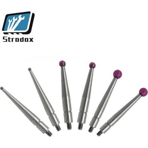 Ruby head Probe Lever Test Indicators M1.4 M1.6 M2.0 Length 36mm Measuring Tip Gauge Pin Ball Dial indicator CMM Non-magnetic
