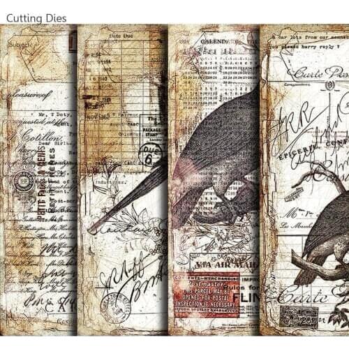 Cutting Dies Junk Journal Bird Forest Adhesive Scrapbooking Paper Sticker For Notebook Happy Planner DIY Handmade Paper Crafts