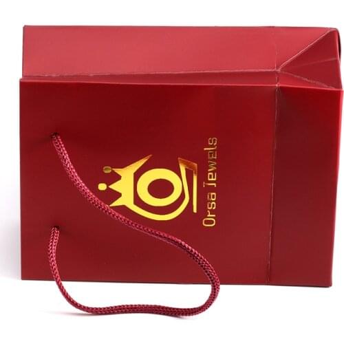 Jewelry Packaging Red Color Gift Bag for Presents High Quality Simple Paper Gift Bag Kraft Paper Bags B1-S