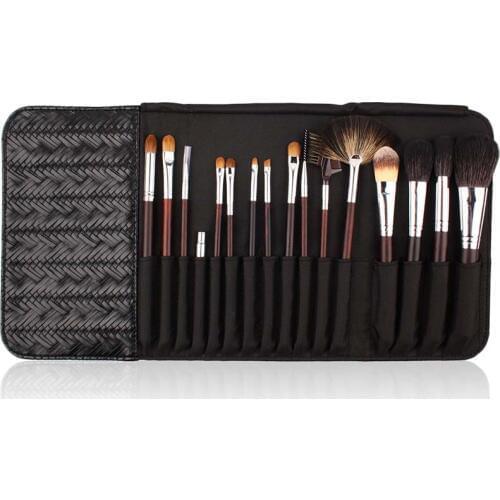 High quality waterprofbag 16pcs animal hair powder make up brush kits kolinsky hair brushes
