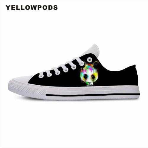 Womens Flats Classic Canvas Shoes Colorful Pandaed Graphic Funny Custom Logo Image Printing Mesh Breathable Outdoor Shoes