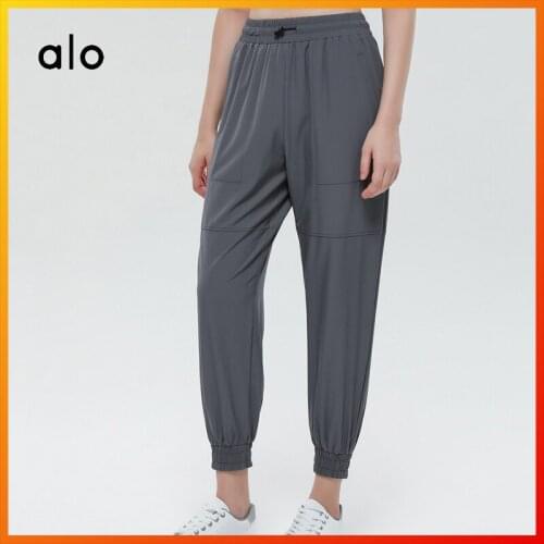 Alo Yoga Womens Loose Sports Pants Casual Fashion Bloomers Fitness Running Exercise Travel Lightweight High-waisted Pants 8803