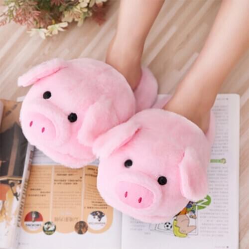 Winter Women Warm Slippers Pig Home Shoes Woman Indoor Flat Ladies Comfortable Shoes Female Furry Girls Cute Pink Drop Shipping
