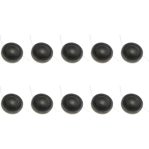 10PC 1" inch Dome Tweeters Voice Coil Black Silk Diaphragm Universal 25.5 Core Two Side Wires Treble Speaker Repair 4Ohm or 8Ohm