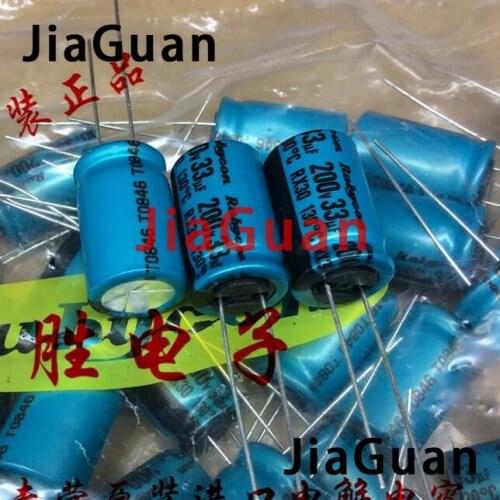 10PCS NEW RUBYCON RX30 33UF 200V 12.5X20MM Electrolytic Capacitor rx30 33uF/200V 130 degrees 200V33UF