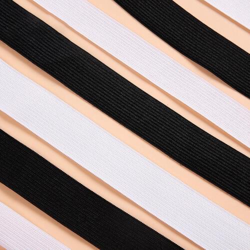 2 Meter/lot 20mm-50mm Medium Thick Elastic Rubber Band Clothing Accessories Nylon Webbing Garment Sewing Accessories Black White