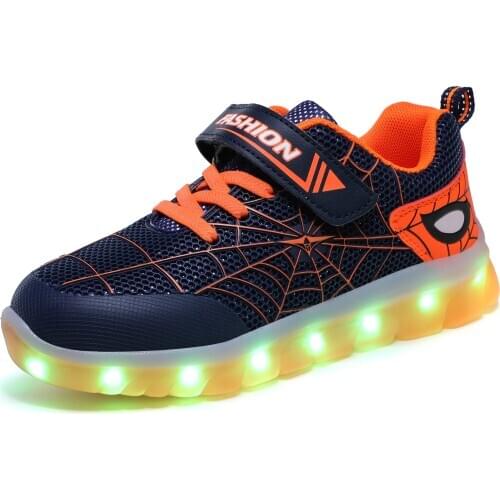 26-37 Size USB Charging Basket Led Kids Boy Shoes With Light Up Children Casual Boys&Girls Luminous Sneakers Glowing Shoe enfant