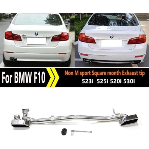 1 set Stainless Steel Exhaust tipsquare mouth Muffler Tip fit BMW 520 525 528 535 for F10 exhaust pipe car exhaust system