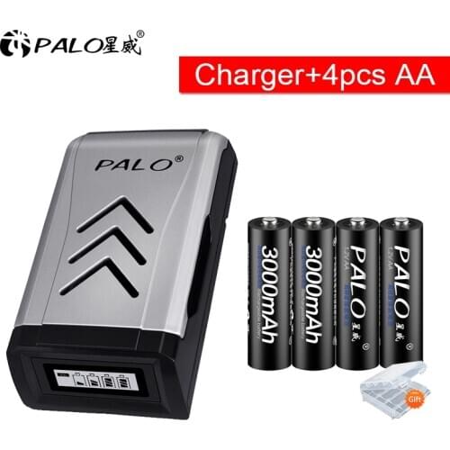 PALO 3000mah 1.2V AA Rechargeable Battery AA NiMH 1.2V Ni-MH 2A Pre-charged Bateria Rechargeable Batteries for camera toy