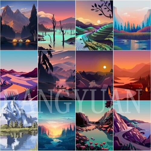 Diamond Painting Cross Stitch Scenery Mosaic Diamond Embroidery Full Square Round Rhinestones Wall Art Poster Home Decoration