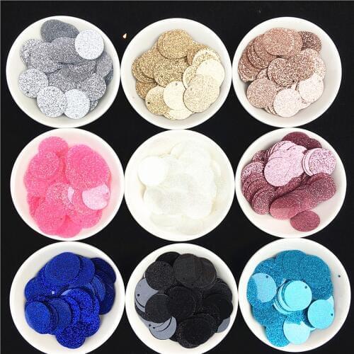 ISequins 90Pcs/Lot Size 20mm Glitter Sequin Flat Round PVC Loose Sequins Paillettes Sew Wedding Craft Garments Sewing Suppliers