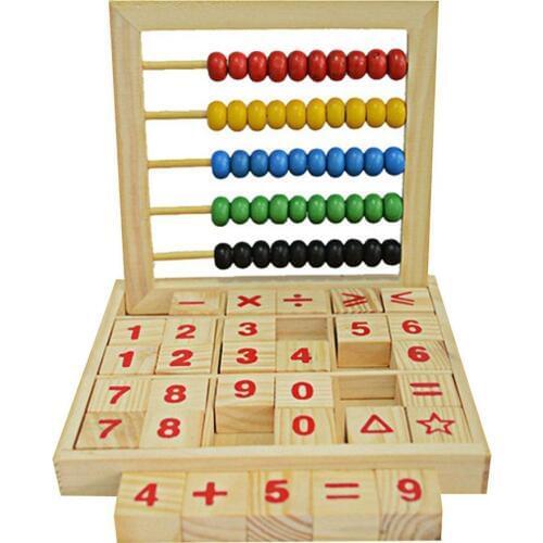 Wooden Abacus Children Counting Number Alphabet Letter Blocks Early Montessori Educational Learning Toy Calculating Beads