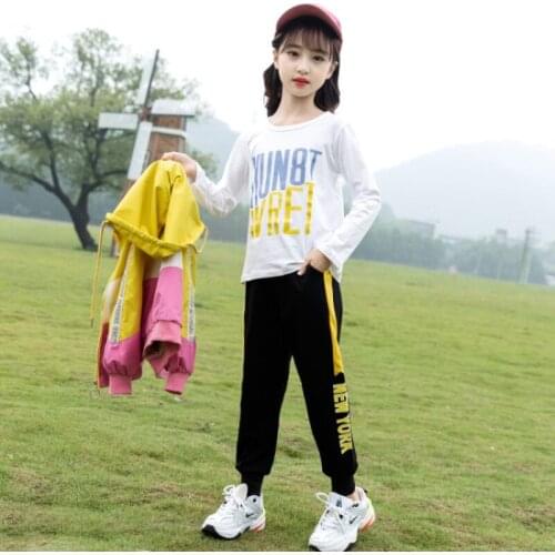 Girls Suits Coat + Pants Sets Kids 2021 Vintage Spring Autumn Cotton Long Sleeve High Quality Teenagers Sport Tracksuits Outfits