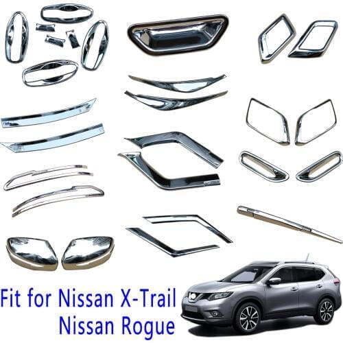 Chrome Accessories Fit For Nissan X-Trail Rogue T32 Fog Lamp Grille Window Wiper Mirror Cover Trim 2014 2015 2016 2017 2018
