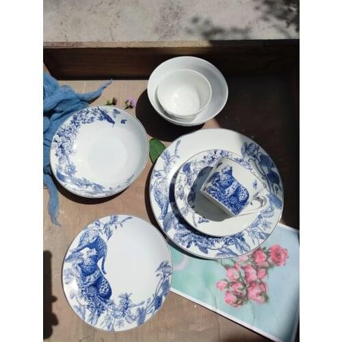 Spanish ceramic personality Mermaid leopard European American pot large capacity coffee cup dish set dessert plate dinner plate