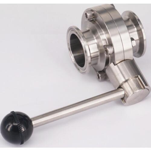 1-1/2" 38mm SS304 Stainless Steel Sanitary Tri Clamp Butterfly Valve Brew Beer Dairy Product