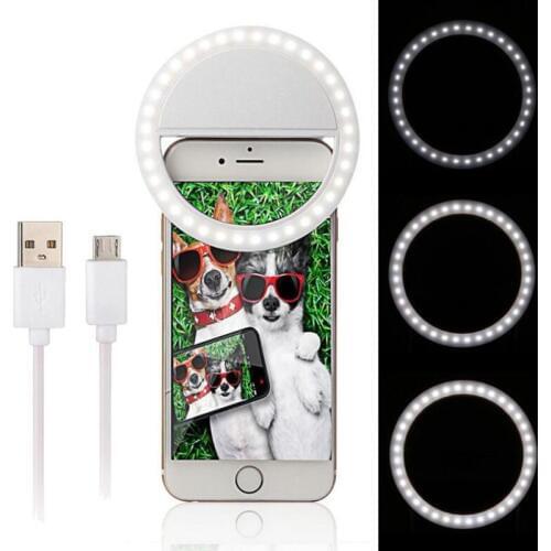 New USB Charge Selfie light Portable Flash Led Camera Phone Enhancing Photography Ring Light For iPhone Smartphone