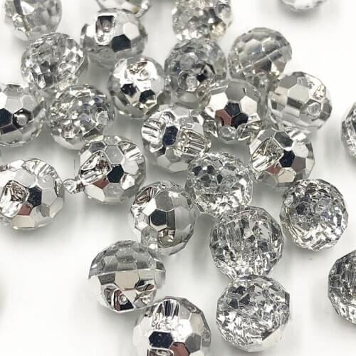 40pcs White Color Round Acrylic Buttons Apparel Sewing Supplies Garment Accessories DIY Crafts