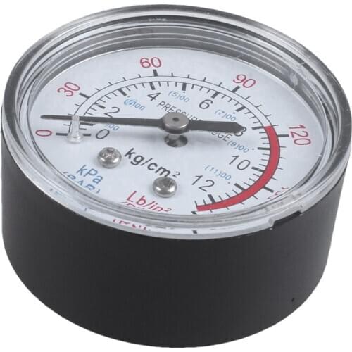 Round 0-180 psi 1m 1/4BSP Diameter Dial Comparator Air Manometer, Black