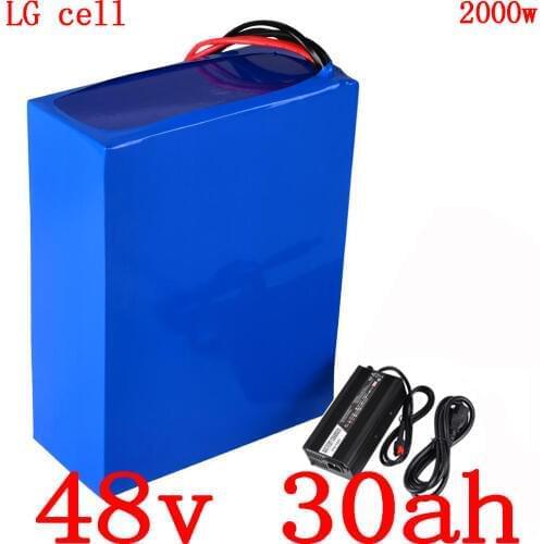 48V 30AH electric bicycle battery 48V scooter battery 48V 30AH lithium battery use LG cell for 48V 1000W 1500W 2000W ebike motor