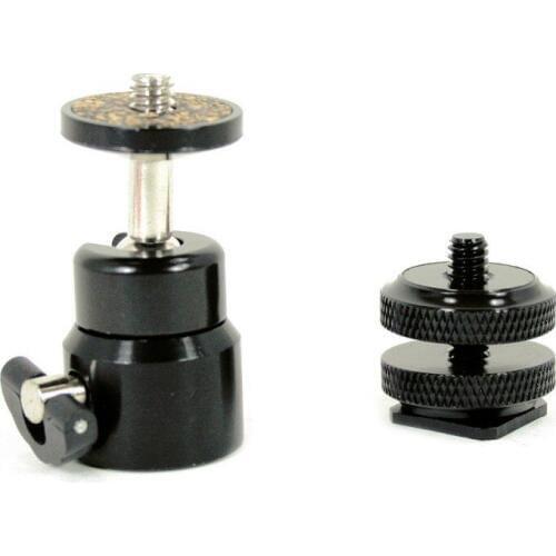 Mini Ball Head with Lock and Hot Shoe Adapter Camera Cradle for use with DLSR Camera. Easily attach a Phone Mount, Flash, Trigge