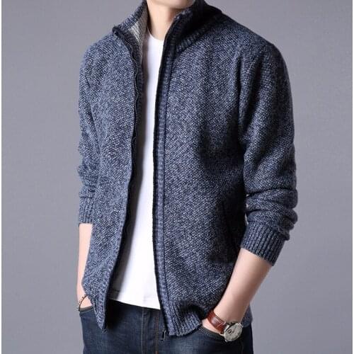 MRMT 2018 Brand Mens Jackets Cashmere Knit Sweater Fashion Youth Solid Color Stand Collar Sweater Jacket Apparel