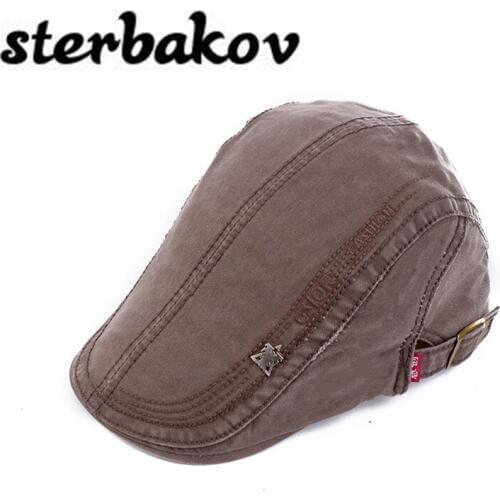 British retro caps Men Berets Cotton Hats Adjustable Casual Visors Peaked cap Gorras Planas bone Flat Caps Mens Berets boina