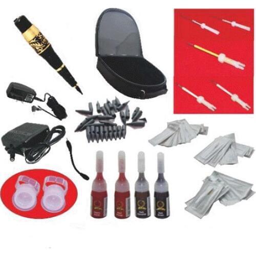 Complete Tattoo Machine Kit Professional Permanent Makeup Eyebrow Gun Microblading Needles Set With Carrying Case