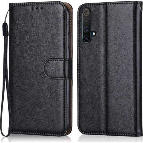 Luxury Leather Case for On Realme X3 Wallet Stand Flip Case Phone Bag with Strap