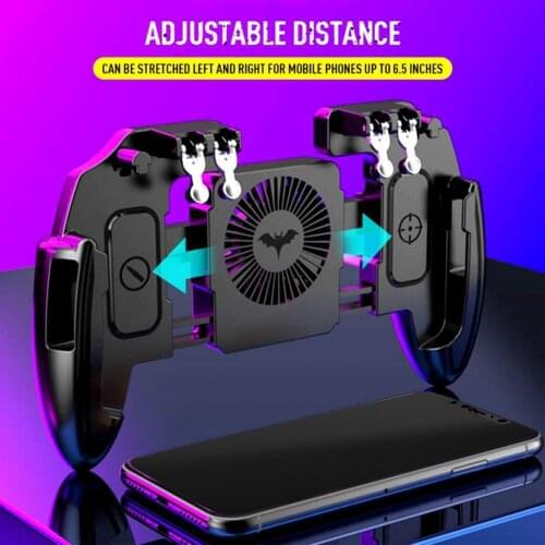 Bluelans Six Finger Cooling Fan Phone Game Controller Gamepad Shooting Trigger for PUBG