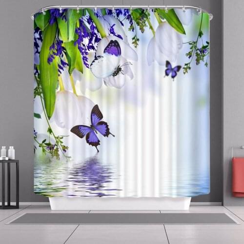 Beautiful Fantasy Scenery 3D Print Shower Curtain Bathroom Set With Waterproof Hook Bath Curtain Cartoon Kids African Funny