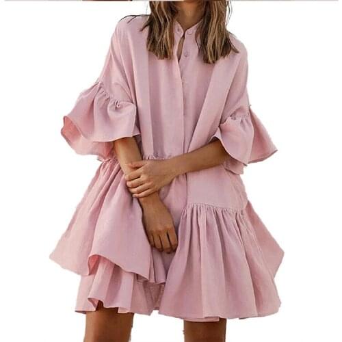 Summer Women Chiffon Dress Loose White Shirt Dress 2021 Fashion Streetwear Elegant Ladies Clothing Vintage Mini Dresses Vestidos