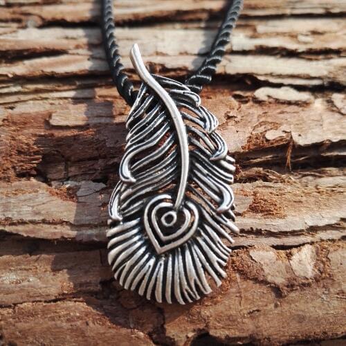 1pcs fashion antique silver plated slavic fire-birds feather pendant firebird phoenix necklace norse slavic jewelry SanLan