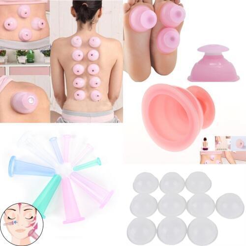 1Pcs Moisture Absorber Anti Cellulite Vacuum Cupping Cup Silicone Family Facial Body Massage Therapy Cupping Cup Set