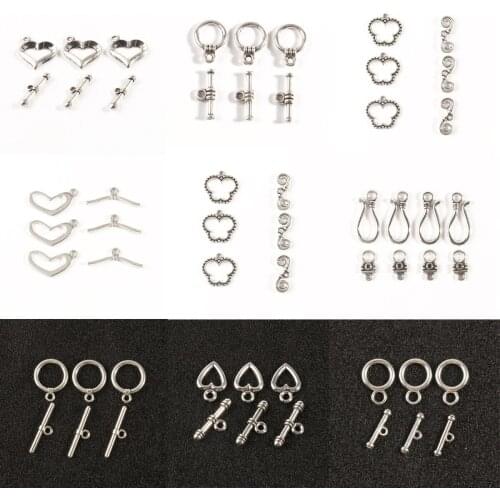 10/20pcs Toggle Clasps OT Clasps Heart Shaped Ring Hook Alloy Metal For Jewelry Making Handmade DIY Accessories Wholesale
