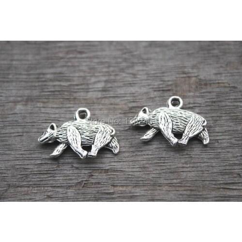 20pcs HP Hufflepuff Emblem charm badger charm in silver tone 21x15mm