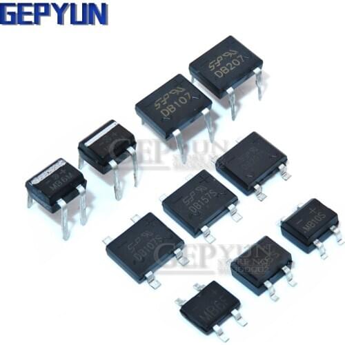 20PCS MB6F MB6S MB10S MB6M DB107S DB157S DB207S DB107 DB207 Rectifier Bridge SOP DIP Bridge Stack 0.5A 1A 600V 1000V Gepyun