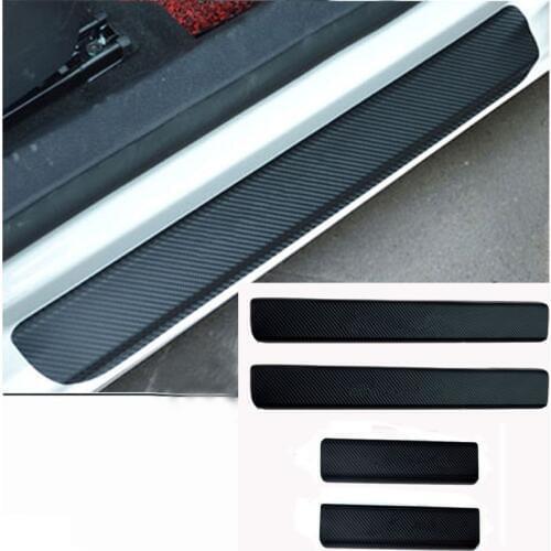 4D Carbon Fiber Car Door Sill Sticker Anti Scratch None Slip Door Sill Guard Lnterior Scuff For Hyundai Tucson 16-17 Car Styling