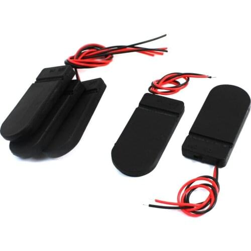 5pcs 2xCR2032 Battery Black Round Button Cell Coin Holder Box w Cover