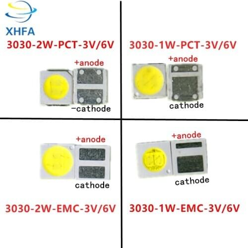 50pcs 3030 Backlight High Power LED DOUBLE CHIPS 1w 1.5W 2w 3V-3.6V 6v lextar JUFEI AOT Cool white PT30A66 TV