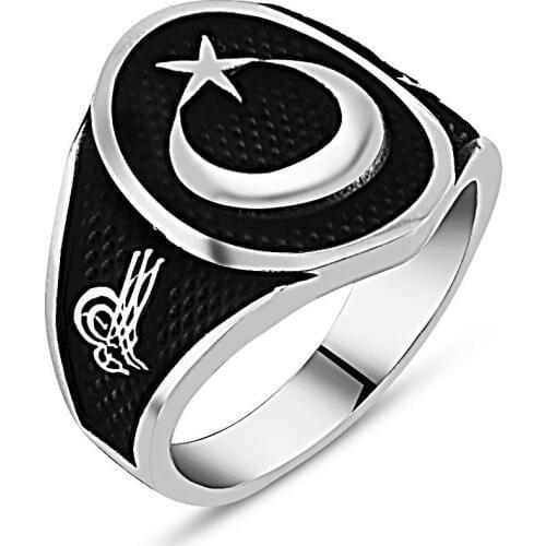 925 sterling Silver Moon Star Ring