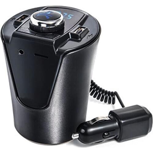 BX6 1.2" LCD Bluetooth Car Kit MP3 Player FM Transmitter Hands-free Car Kit with Dual USB Charger Music Player Support TF Card