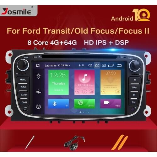 IPS DSP 2 Din Android 10.0 Car Multimedia DVD Player For Ford Focus 2 S-Max Mondeo MK4 Galaxy C-Max Stereo GPS Navigation Radio