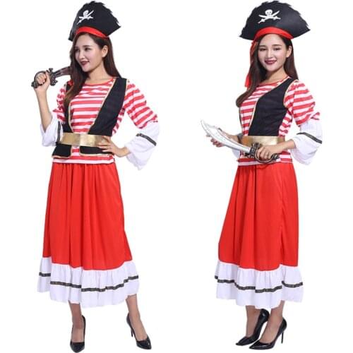 Free shipping Halloween costume stage costumes adult female Pretty Lady Pirate Captain Costume pirate role-playing