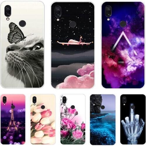 For Xiaomi Redmi Note 7 Case Cover Soft Silicone Cute Cat Painted Back Cover Redmi 7 Note 7 Pro Case Cover Xiomi Note7 Case 6.3"