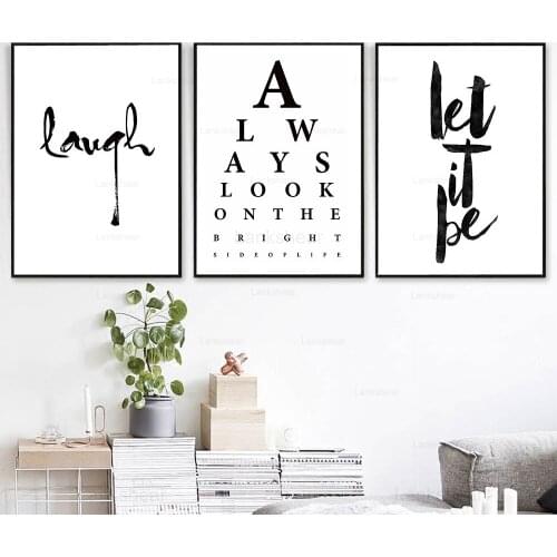 Black White Motivative Quotes Wall Art Canvas Painting Abstract Hd Posters and Prints Picture Minimalist Nordic Home Decoration