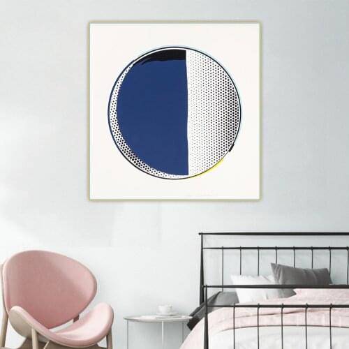 Citon Roy Lichtenstein《Mirror print》Pop art Canvas Oil Painting Artwork Poster Picture Wall Background Decor Home Decoration